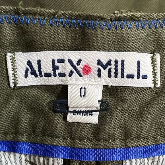 Alex Mill Army Green Straight Leg High Rise Trouser Size 0 - Picture 3 of 4